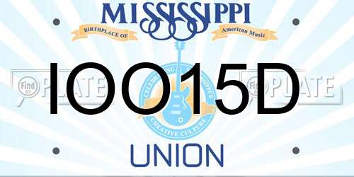 IOO15D Mississippi License Plate