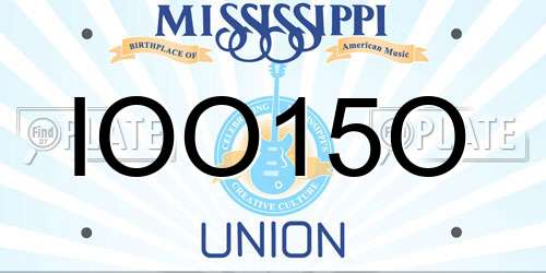 IOO15O Mississippi License Plate