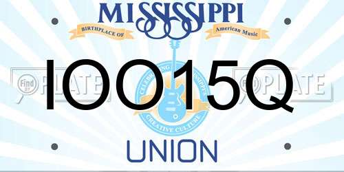 IOO15Q Mississippi License Plate