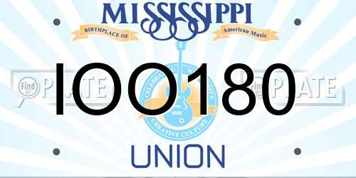 IOO180 Mississippi License Plate