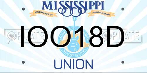 IOO18D Mississippi License Plate