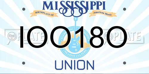 IOO18O Mississippi License Plate