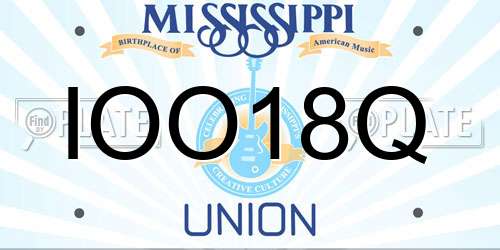 IOO18Q Mississippi License Plate