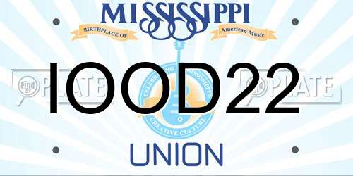 IOOD22 Mississippi License Plate