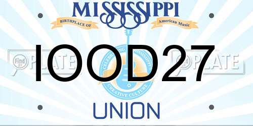 IOOD27 Mississippi License Plate
