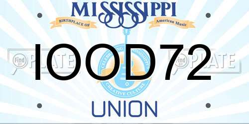 IOOD72 Mississippi License Plate