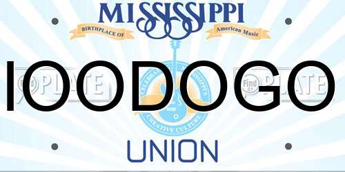 IOODOGO Mississippi License Plate