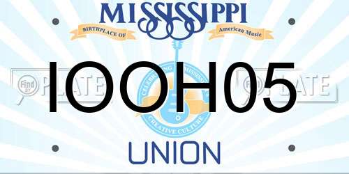 IOOH05 Mississippi License Plate