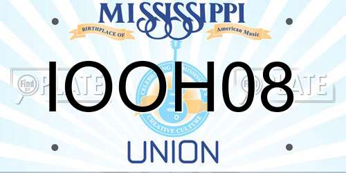 IOOH08 Mississippi License Plate