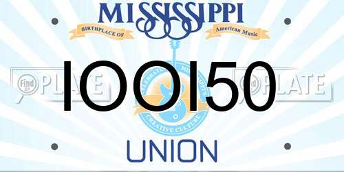 IOOI50 Mississippi License Plate