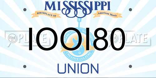 IOOI80 Mississippi License Plate