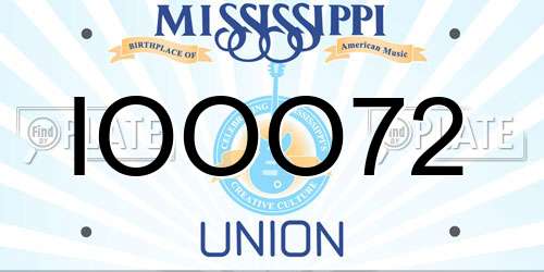 IOOO72 Mississippi License Plate