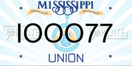 IOOO77 Mississippi License Plate