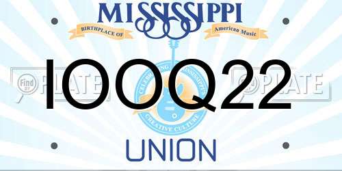 IOOQ22 Mississippi License Plate