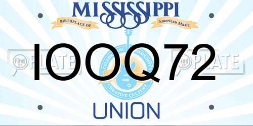 IOOQ72 Mississippi License Plate
