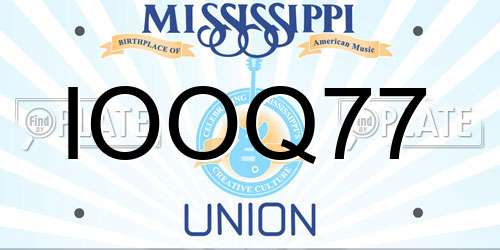 IOOQ77 Mississippi License Plate