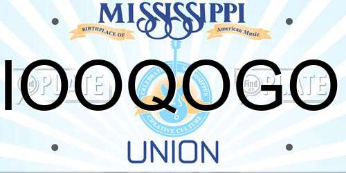 IOOQOGO Mississippi License Plate