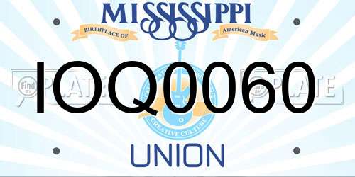 IOQ0060 Mississippi License Plate