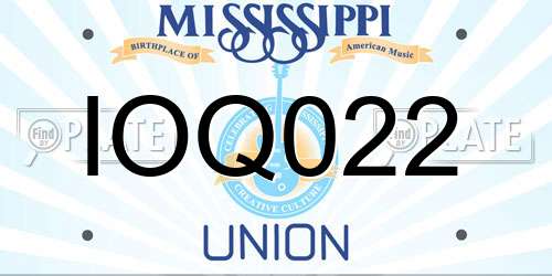IOQ022 Mississippi License Plate