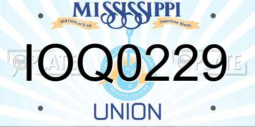 IOQ0229 Mississippi License Plate
