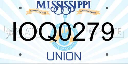 IOQ0279 Mississippi License Plate