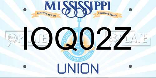 IOQ02Z Mississippi License Plate