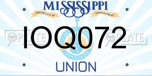 IOQ072 Mississippi License Plate