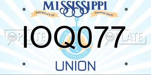 IOQ077 Mississippi License Plate
