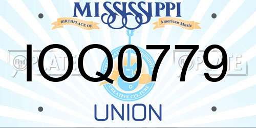 IOQ0779 Mississippi License Plate