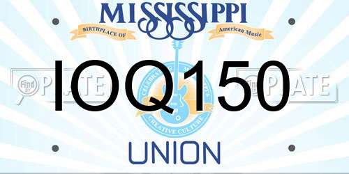 IOQ150 Mississippi License Plate