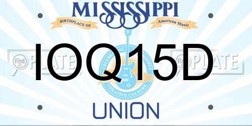 IOQ15D Mississippi License Plate