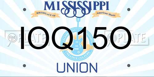 IOQ15O Mississippi License Plate