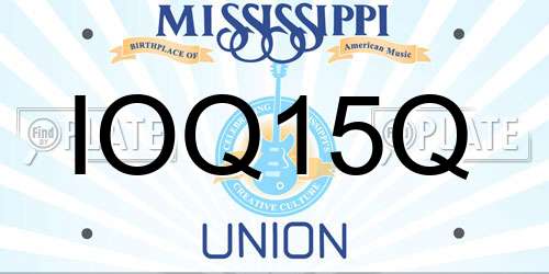 IOQ15Q Mississippi License Plate