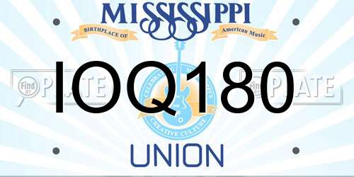 IOQ180 Mississippi License Plate