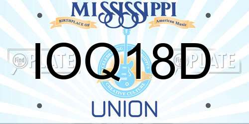 IOQ18D Mississippi License Plate