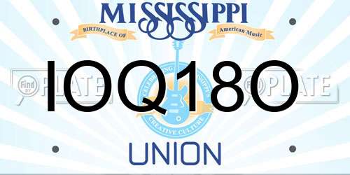 IOQ18O Mississippi License Plate