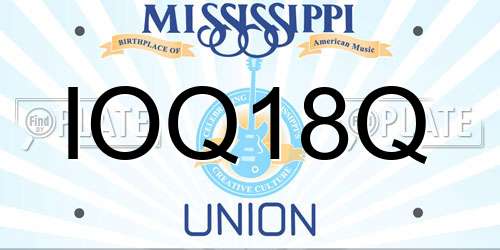 IOQ18Q Mississippi License Plate