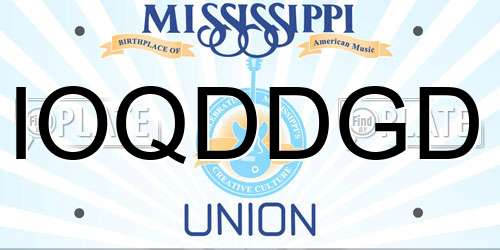 IOQDDGD Mississippi License Plate