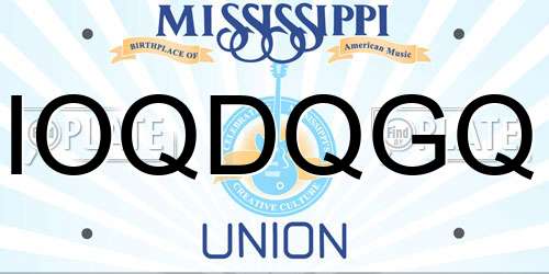 IOQDQGQ Mississippi License Plate