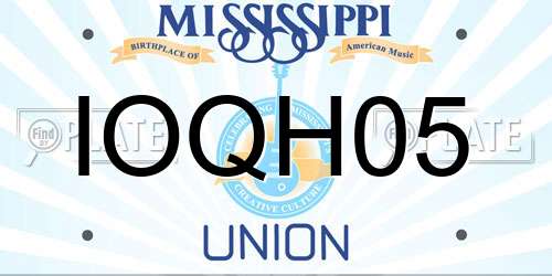IOQH05 Mississippi License Plate
