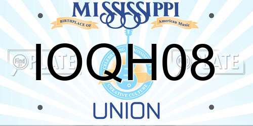IOQH08 Mississippi License Plate