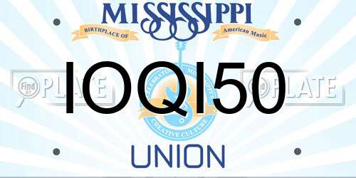 IOQI50 Mississippi License Plate