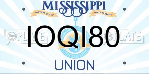 IOQI80 Mississippi License Plate