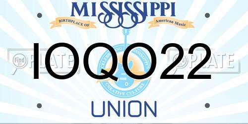 IOQO22 Mississippi License Plate