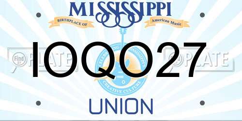 IOQO27 Mississippi License Plate
