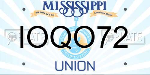 IOQO72 Mississippi License Plate