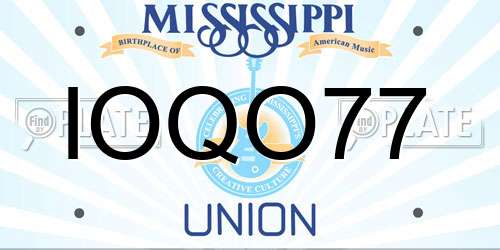 IOQO77 Mississippi License Plate