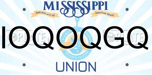 IOQOQGQ Mississippi License Plate