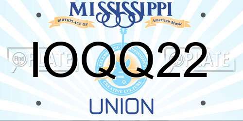IOQQ22 Mississippi License Plate