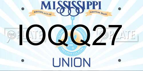 IOQQ27 Mississippi License Plate